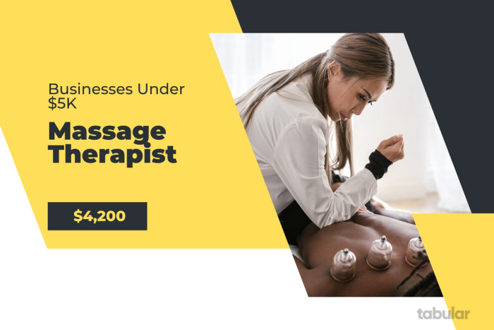 Business under 5k - massage therapist.